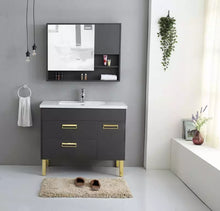 Load image into Gallery viewer, Customized Standing Bathroom Vanity Cabinet Single Sink Recessed Mount Bathroom Medicine Cabinet Vanity
