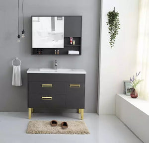 Customized Standing Bathroom Vanity Cabinet Single Sink Recessed Mount Bathroom Medicine Cabinet Vanity