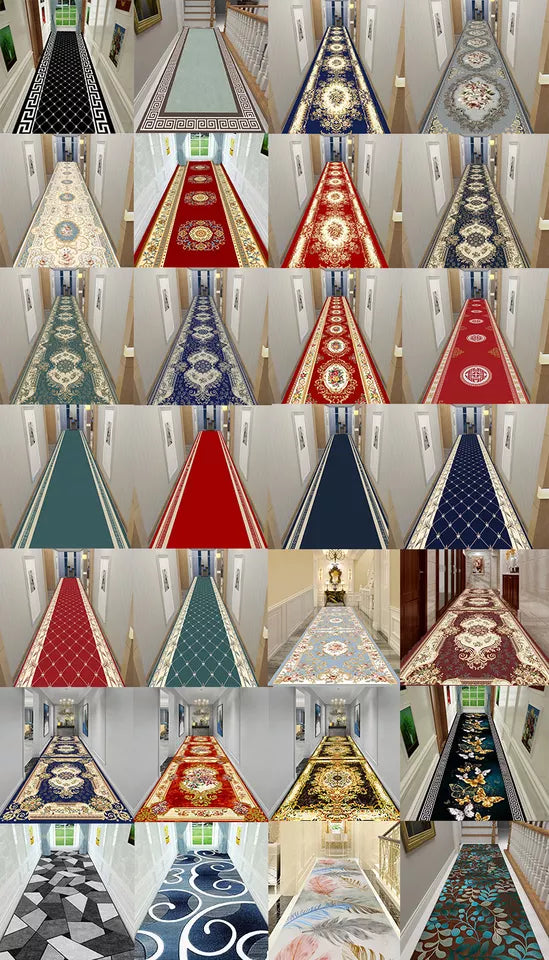 Hotel restaurant anti-skid and dirt rug Easy to handle black Commercial advertising custom runner rugs