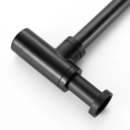 Mattschwarzer Aufsatzwaschtisch mit Siphon und Pop-up-Ablaufstopfen 