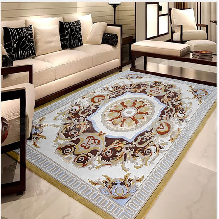 Wool carpet floor mat flower pattern hand tufted Rug