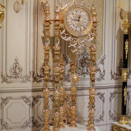 Luxury Crystal Clock Royal Standing Clock Antique Grandfather Clock