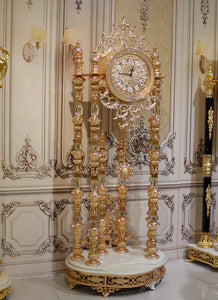 Luxury Crystal Clock Royal Standing Clock Antique Grandfather Clock