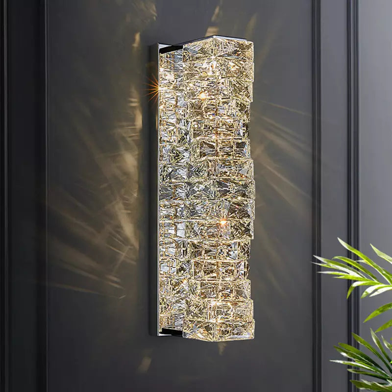 Nordic modern crystal wall lamp stainless steel wall lamps bedroom home decoration lighting light luxury crystal lamps