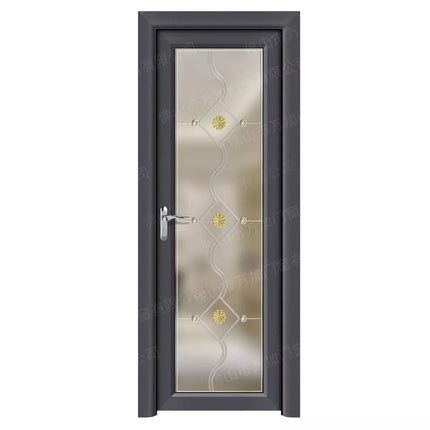 12mm Security double tempered aluminum frame glass double swing door