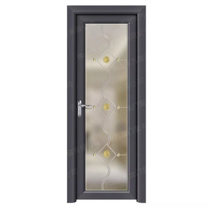 12mm Security double tempered aluminum frame glass double swing door