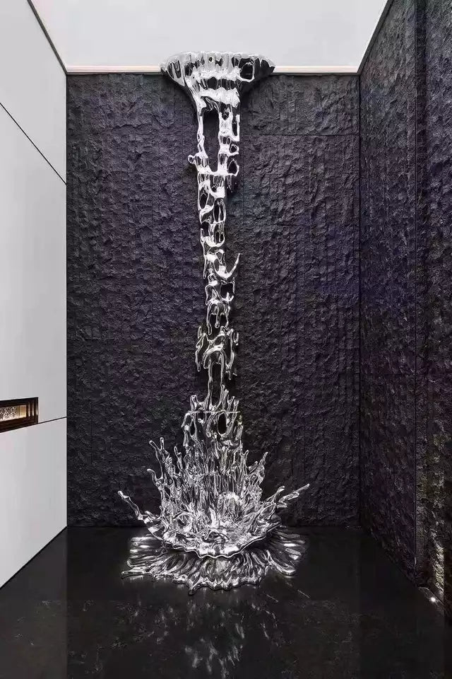 Black stone granite grooved finished wall stone tiles for water fall