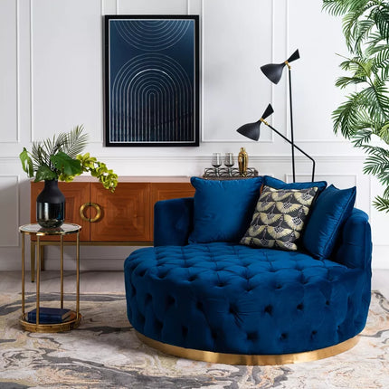 Gemütlicher Drehsessel aus Edelstahl für Wohnzimmer, Zuhause und Hotel 