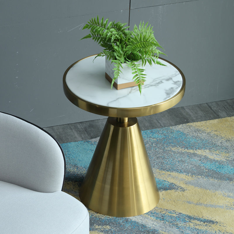 Modern Luxury Round Marble Top gold stainless steel Small Coffee Table for living room