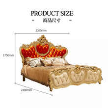 Load image into Gallery viewer, Aristocrat Bed Italian Leather Luxury Champagne Hand Carved
