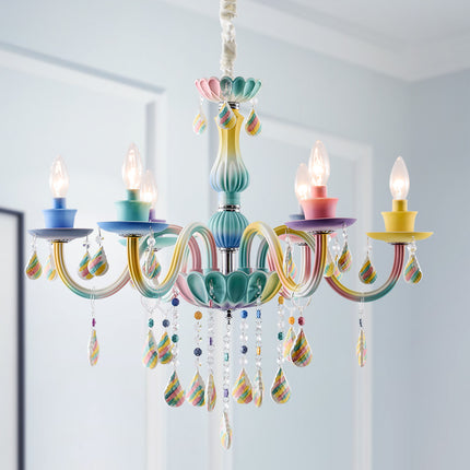 Modern rainbow decorative colorful  crystal chandelier ceiling lights
