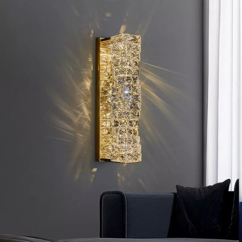 Nordic modern crystal wall lamp stainless steel wall lamps bedroom home decoration lighting light luxury crystal lamps