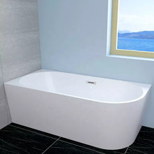 Charger l&#39;image dans la galerie, White Corner Luxury Freestanding Indoor Simple Deep Acrylic Bathtubs
