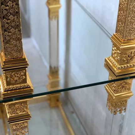 European Luxury Multi-Layer Decorative Frame Hotel Living Room Commodity Shelf Crystal Golden Decorative Frame