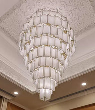 Load image into Gallery viewer, Copper parchment chandelier customize ceiling luxury large hotel chandelier for high ceilings
