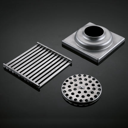 4 Inches SUS304 Stainless Steel Anti-smell Square Shower Floor Drainer Fast Drainage Bathroom Floor Trap Grating Filter