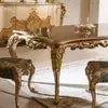 Загрузить изображение в средство просмотра галереи, luxury dining set golden foil hand carved Italian style dining room furniture dining table wine cabinet
