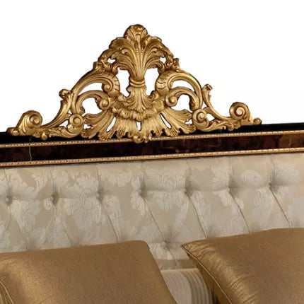 Italian Quality Custom Luxurious Bed Upholstery Bedroom Set Classic Hand-carving Design Bed