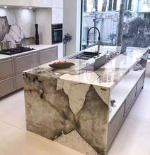 Lade das Bild in den Galerie-Viewer, Kitchen Waterfall Island Brazil Patagonia Quartzite Stone Slabs Countrertop
