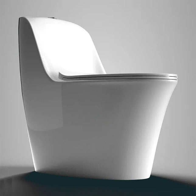 Luxuriöse Sanitärausstattung: Bodenmontiertes, randloses Dusch-WC aus Porzellan mit Nanoglasur 