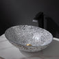 Silver Oval bathroom wash combo kit tempered glass basin waterfall solid faucet sink