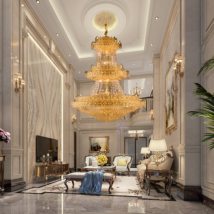 Magnificent Luxury Style Hotel Lobby Restaurant Decoration LED Crystal Chandelier