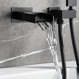 Faucet Wall Mounted Waterfall Bathtub Faucet with Handle Shower set
