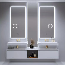 Cargar imagen en el visor de la galería, Cabinet Vanity with LED mirror and Towel HandleRock board bathroom cabinet
