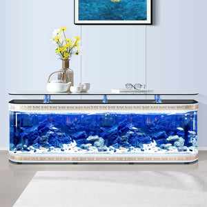 New Design Large Custom Glass Clear Luxury Aquarium Tank Fish For Home big Fish tank of TV cabinet 1.2m 1.5m 1m 3M