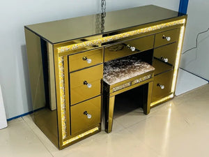 Modern Mirror Furniture Dressing Table with Light