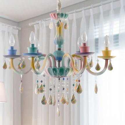 Modern rainbow decorative colorful  crystal chandelier ceiling lights