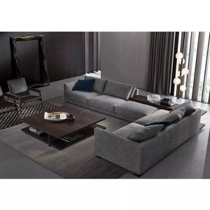 7 seater Italian modern furniture design l shape fabric sofa set minimalist corner sofa living room sectional couch sofa