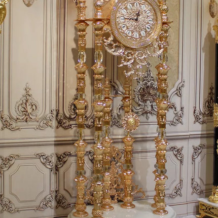 Luxury Crystal Clock Royal Standing Clock Antique Grandfather Clock