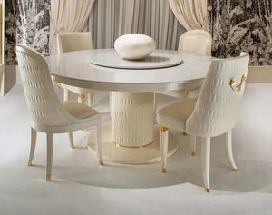 Wood Table Italian Luxury Dining Table Set Stylish Kitchen Stainless Steel 4 Seater Round Marble Modern Wooden Table