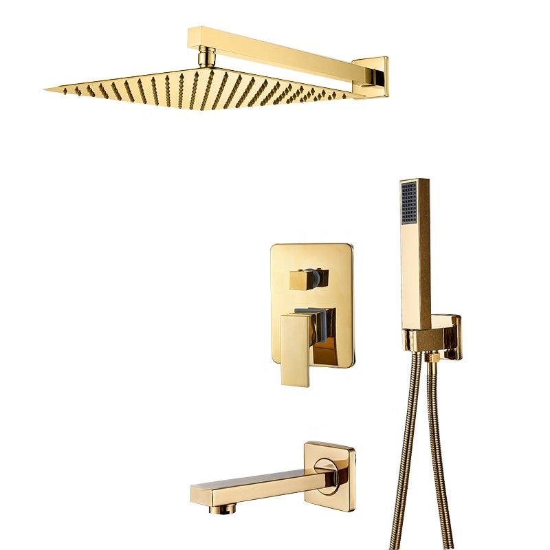 Gold Shower Set Rain Shower Head Bathroom Gold Shower Kit