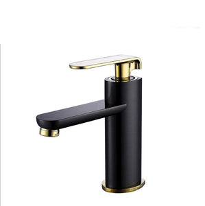 Bathroom 4 Colors Deck Mounted Single Handle Basin Faucet Rose Gold Black