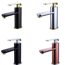 Cargar imagen en el visor de la galería, Bathroom 4 Colors Deck Mounted Single Handle Basin Faucet Rose Gold Black
