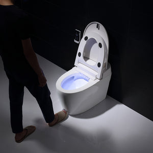 Bathroom vanity wc toilets one piece kicking automatic flushing washroom smart intelligent wc toilet