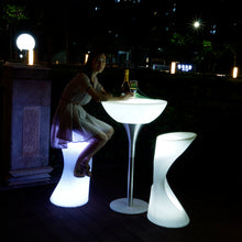 Load image into Gallery viewer, Modern Led Bar Chair With Chrome Footrest
