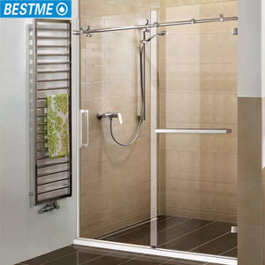 simple bathroom two sliding glass door 8mm tempered glass thickness shower rooms