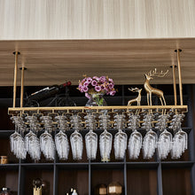 Load image into Gallery viewer, Metal glass cork holder shelf countertop display red wine rack
