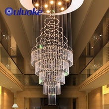 Load image into Gallery viewer, European style big hotel hanging elegant luxury crystal chandelier wedding
