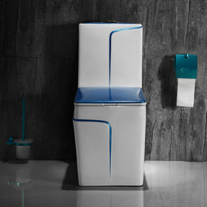 Elegant Toilet Bowl Square Floor Mounted Gravity Flushing Dual-Flush