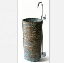 Load image into Gallery viewer, art pedestal basin, ceramic washbasin,bathroom sink pedestal
