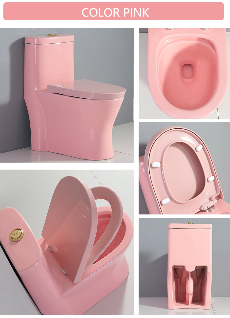 Pink Toilet bowl Electroplating Bathroom Decors Tornado Flush