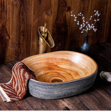 Load image into Gallery viewer, Ceramic Rustic Oval Wash Basin Counter Top
