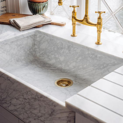 New Carved Italy White Natural Marble Kitchen Sink Price