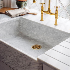 New Carved Italy White Natural Marble kitchen Sink Price