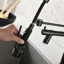 Load image into Gallery viewer, Modern Oil Rubbed Bronze Kitchen Sink Pull Out Down Faucet with Spring Loaded Mixer tap

