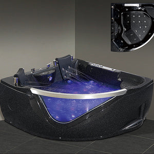 Luxury sexy whirlpool massage bathtub with glass & led